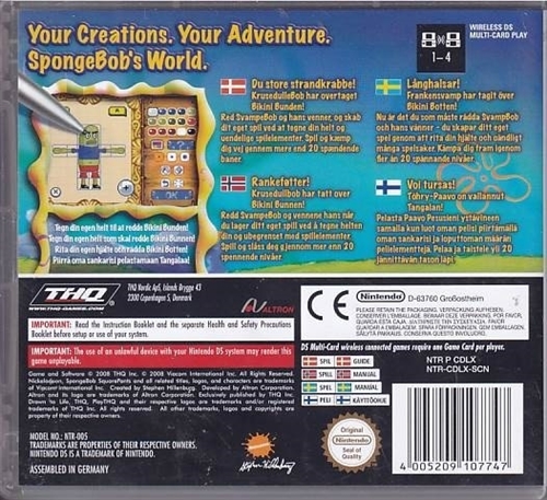 Drawn to Life - Nickelodeon - Songebob Squarepants edition  Nintendo DS (B Grade) (Genbrug)